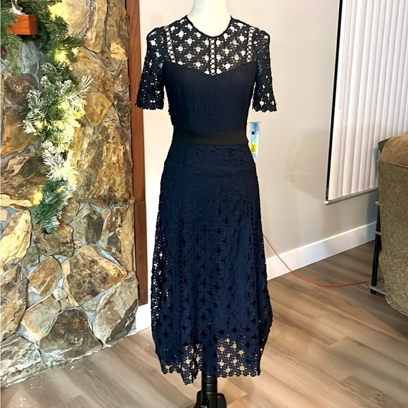 NWT,Antonio Melani Marta Lace Dress in Misty Garden, Exquisite, Cocktail, Size 0 - Picture 3 of 12
